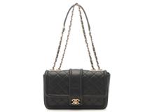 CHANEL シャネル マトラッセＷチェーンショルダー ブラック/ゴールド金具 レザー A90670【472】YY