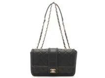【ヴィンテージ品】CHANEL レザーベルト マトラッセ ブラック ゴールド CHANEL シャネル マトラッセココマークベルト ブラック/ゴールド