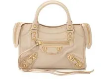 BALENCIAGA ベージュ レザー ショルダーバッグ BALENCIAGA バレンシアガ ショルダーバッグ ネオクラシック