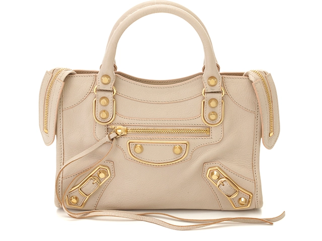 おみぎり【美品】BALENCIAGA バレンシアガ　ベージュ 二つ折り バレンシアガ(BALENCIAGA)バレンシアガ 二つ折り財布 二つ折り