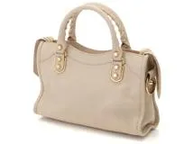 BALENCIAGA ベージュ レザー ショルダーバッグ BALENCIAGA - BALENCIAGA バレンシアガ ザ・ツィギー シティ