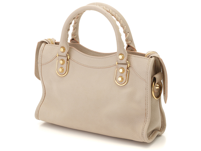 city ベージュ レザーバッグ BALENCIAGA バレンシアガ 2wayバッグ クラシックミニシティ