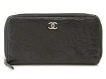 CHANEL (シャネル) イタリア製 カメリア 長財布 ブラック レディース CHANEL シャネル クラシックロングフラップウォレット 長財布