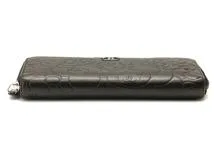 美品　シャネル　カメリア　ラムスキン　長財布　ブラック CHANEL シャネル 財布/長財布 カメリアロングジップウォレット