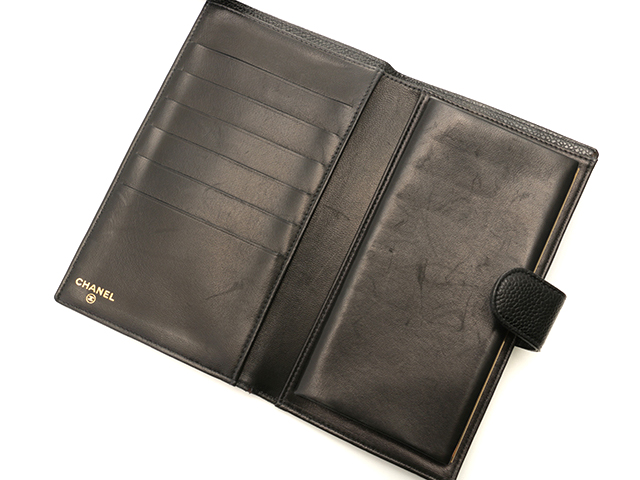 CHANEL シャネル デカココマーク 二つ折りがま口長財布 ブラック/GP