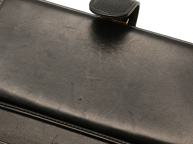 CHANEL シャネル デカココマーク 二つ折りがま口長財布 ブラック/GP  