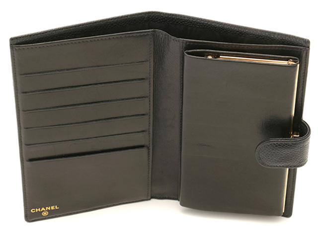 CHANEL 二つ折り財布 ココマーク デカココ ギャランティカード付き 黒 Used 通常品】シャネル CHANEL 二つ折り財布 キャビアスキン CC