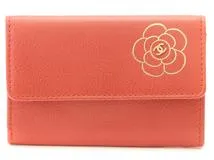 CHANEL 名刺入れ オレンジ 箱付き CHANEL シャネル 名刺入れ カメリアカードケース オレンジ