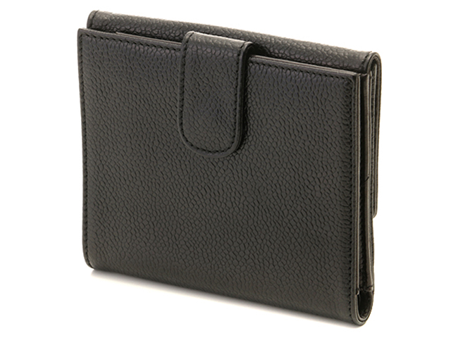 CHANEL シャネル 財布 ココマークWホック財布 ブラック/ゴールド金具  