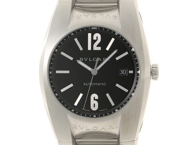 ブルガリ エルゴン ブラック EG40S メンズ 腕時計　自動巻き BVLGARI ブルガリ腕時計 エルゴン ブラック SS EG40S 自動巻き