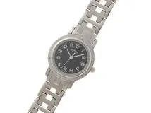 ◆エルメス◆クリッパー◆レディース◆約１２ｍｍ幅◆４連コマ◆CL4.210◆ HERMES エルメス クリッパー CL4.210 ブラック文字盤 ステンレス