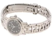 HERMES エルメス クリッパー CL4.210 ブラック文字盤 ステンレス