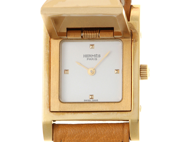 HERMES エルメス 時計 メドール ME1.201 クォーツ ホワイト レディース  