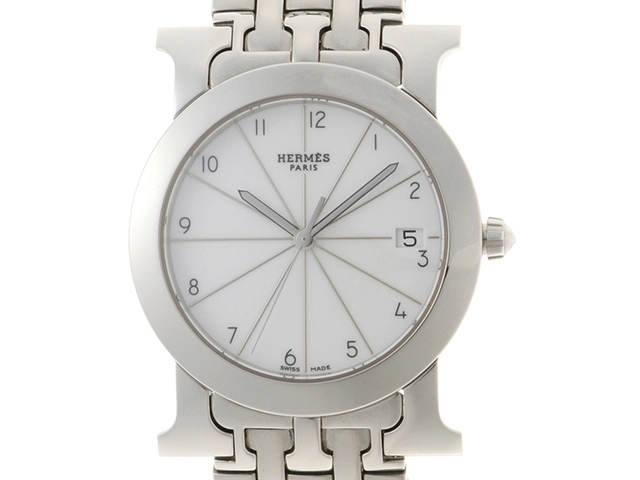 合馬 HERMES エルメス HR1.510 Hウォッチ ロンド 腕時計 エルメス HERMES Hウォッチ ロンド HR1.510 SS レディース