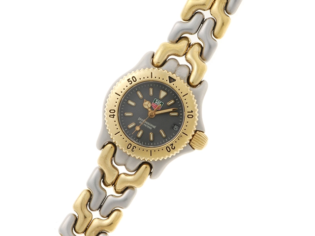 TAG HEUER　タグホイヤー　セル　プロフェッショナル　スポーツエレガンス　S95.208　グレー文字盤   GP/SS　クオーツ　レディース時計　2148103889783【207】