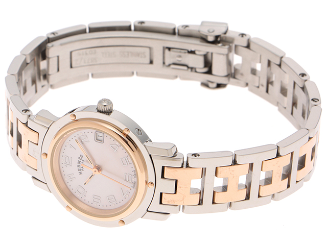 HERMES エルメス クリッパーコンビ レディース クォーツ CL4.221