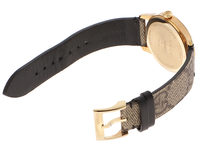 【美品】グッチ Gタイムレス 12Pダイヤ 126.4 腕時計 新品ベルト 黒 グッチ GUCCI Gタイムレス ゴースト 腕時計 ステンレススチール