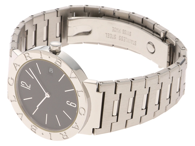 BVLGARI ブルガリ・ブルガリ 男女兼用腕時計 BB30SSD SS ブラック文字盤 クォーツ 2148103890079 【205】