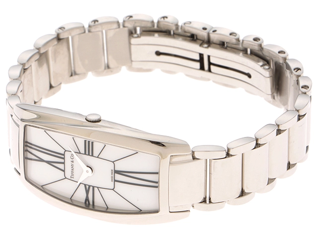 TIFFANY&CO　ティファニー　ジェメア　Z6401.10.10A20A00A　SS　ホワイト文字盤　男性用クオーツ時計【473】