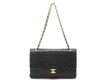 CHANEL　シャネル　マトラッセWフラップ25 Wチェーンショルダーバッグ　ブラック/GP【430】2148103892332