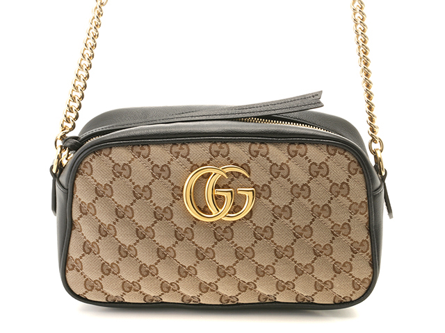 GUCCI グッチ GGマーモントスモールカメラバッグ ベージュ
