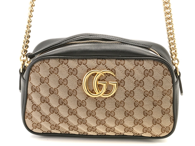 Gucci GGマーモント スモールカメラバッグ GGマーモント〕スモール カメラバッグブラック レザー | GUCCI公式