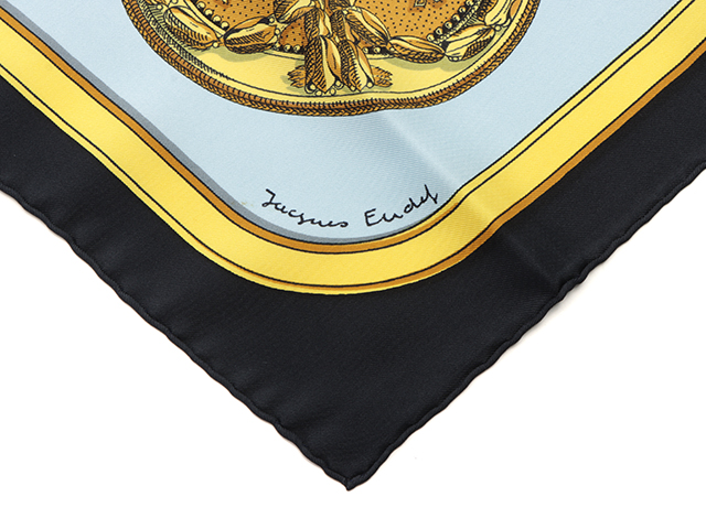 HERMES エルメス スカーフ カレ90 GRAND APPARAT ライトブルー