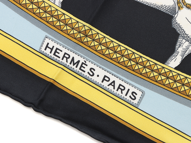 HERMES エルメス スカーフ カレ90 GRAND APPARAT ライトブルー