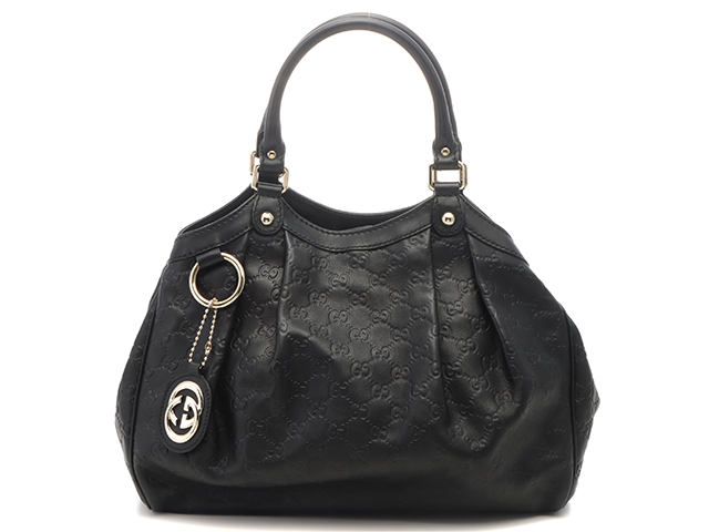 GUCCI グッチ スーキー レザートートバッグ GUCCI グッチ グッチシマ スーキー トートバッグ ブラック レザー