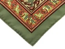HERMES カレ90 チュルイリー公園 グリーン スカーフ シルク エルメス HERMES カレ90 スカーフ シルク ネイビー チュイルリー