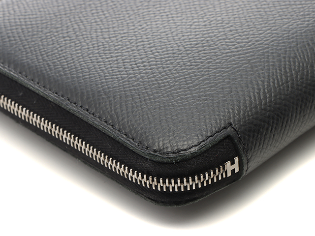 HERMES 長財布 黒 レザー HERMES エルメス 長財布 ベアン・スフレ ブラック ゴールド金具