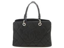 CHANEL シャネル マトラッセハンドバッグ ブラック/シルバー金具 キャビア 新型 A46885【472】YY