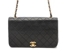 CHANEL　シャネル　マトラッセ23　ターンロックフルフラップ　チェーンショルダーバッグ　ラムスキン　ブラック/GP【431】
