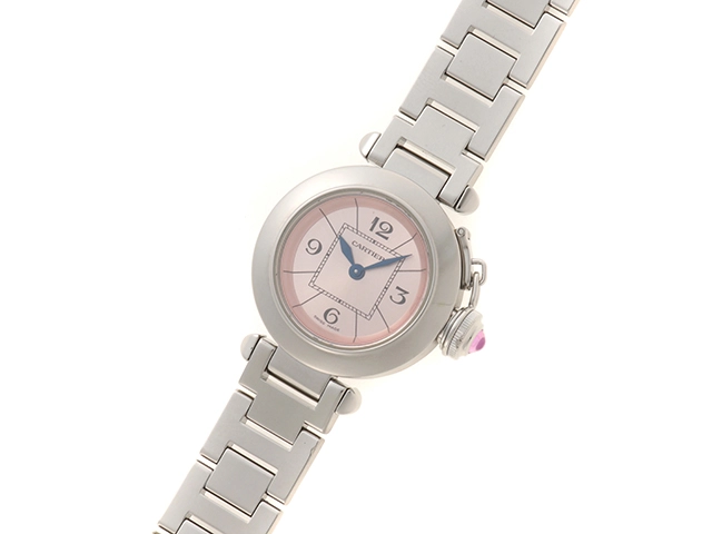 Cartier　カルティエ　レディース腕時計　ミス　パシャ　ピンク文字盤　クォーツ　【471】L