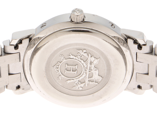 HERMES エルメス クリッパー CL4.210 ステンレススチール ピンク
