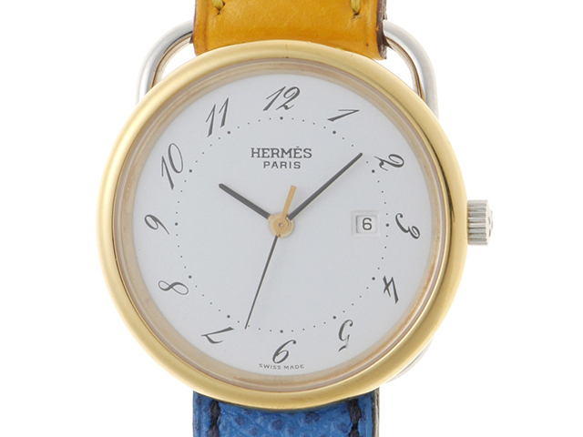箱付き　Hermes プロフィール 腕時計 クォーツ　ホワイト HERMES / エルメス】Profile combination white dial
