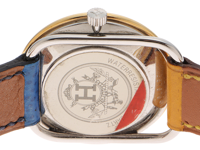 HERMES エルメス 時計 アルソー クォーツ ホワイト GP/革