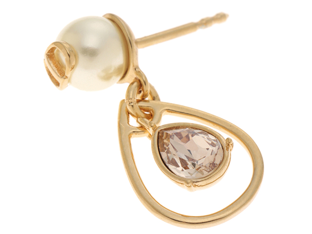 Dior ゴールドメッキ パール付きピアス DIOR ディオール D-Drop ピアス ゴールドメッキ/クリスタル
