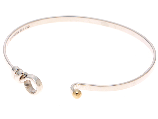 ティファニー　バングル　フラットワイヤー　シルバー925×ゴールド750 箱付き ティファニー バングル フラットワイヤー シルバー925×ゴールド750 箱