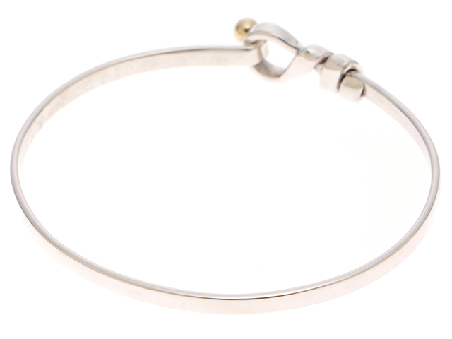 ティファニー　バングル　フラットワイヤー　シルバー925×ゴールド750 箱付き ティファニー フラットワイヤーブレスレット | 新品仕上げ