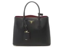 PRADA プラダ ドゥーブレ ミディアム 2WAYトートバッグ ブラック