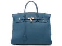 HERMES　エルメス　バーキン40　ブルードガリス　トゴ　シルバー金具　□Q刻印（2013年頃製造）　2148103896040【432】