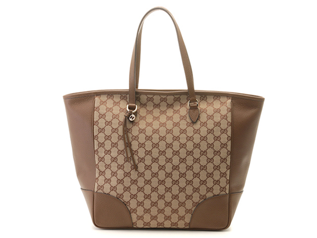 GUCCI グッチ GGトートバッグ ブラウン キャンバス レザー 449242
