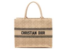 DIOR ディオール カナージュブックトートミディアム ナチュラル/ブラック ラフィア M1296ZSQD_M925 【472】YY