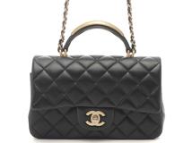 CHANEL シャネル マトラッセ トップハンドルミニフラップ2wayバッグ ブラック/GP　433