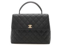 CHANEL　シャネル　マトラッセハンドバッグ　キャビアスキン　ブラック/GP　A12397【431】