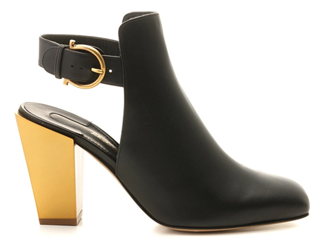 Salvatore Ferragamo　サルヴァトーレフェラガモ　ガンチーニサンダル　レディース5ハーフ　ブラック　レザー　2148103896408　【432】