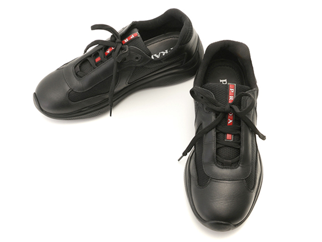 PRADA プラダ スポーツスニーカー メンズ6ハーフ ブラック レザー