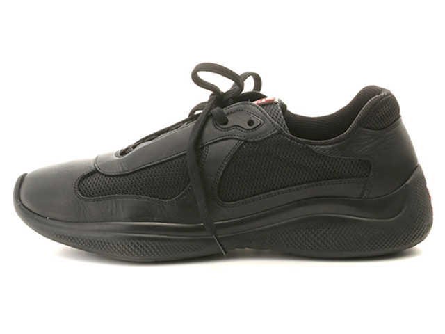 PRADA プラダ スポーツスニーカー メンズ6ハーフ ブラック レザー  