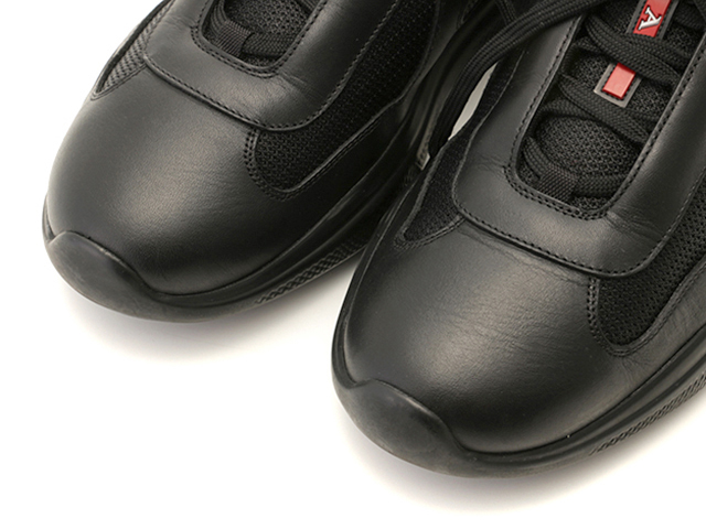 PRADA プラダ スポーツスニーカー メンズ6ハーフ ブラック レザー  